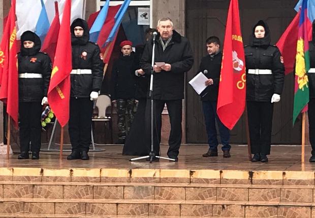 Сергей Запорожский принял участие в памятной акции в День освобождения Усть-Лабинского района от фашистских захватчиков