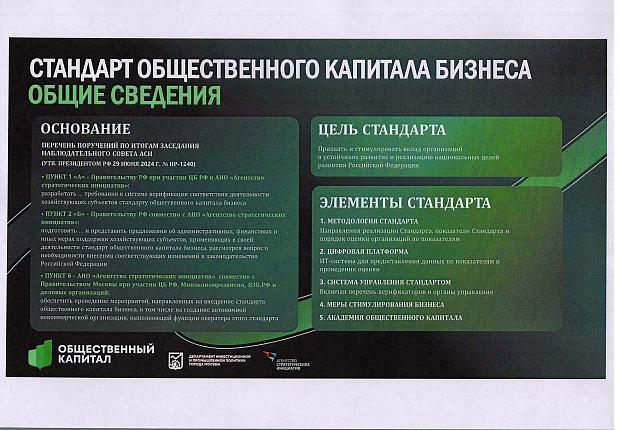 Участие в Стандарте общественного капитала бизнеса